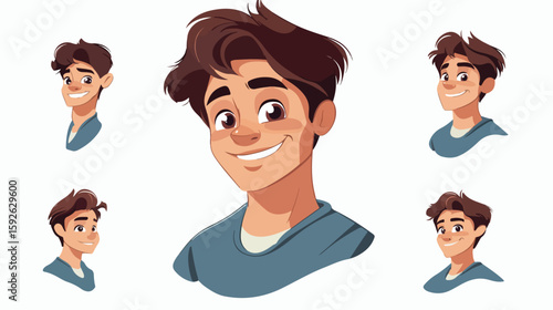 Handsome Man Cartoon Emoji Icon