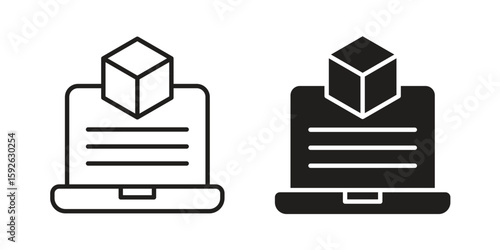 Computer simulation icons design vector graphic recourse