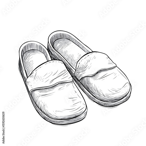 Hand Drawn Sketch Slipper Illustration