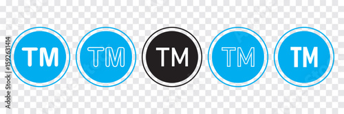 TM trademark icon thin line illustration.