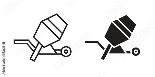 Cement mixer icons design vector graphic recourse