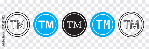 TM trademark icon thin line illustration.
