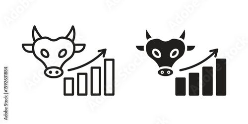 Bull market icons design vector graphic recourse