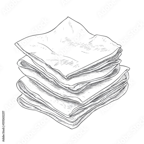 Hand-drawn Sketch Wet Wipes White Background