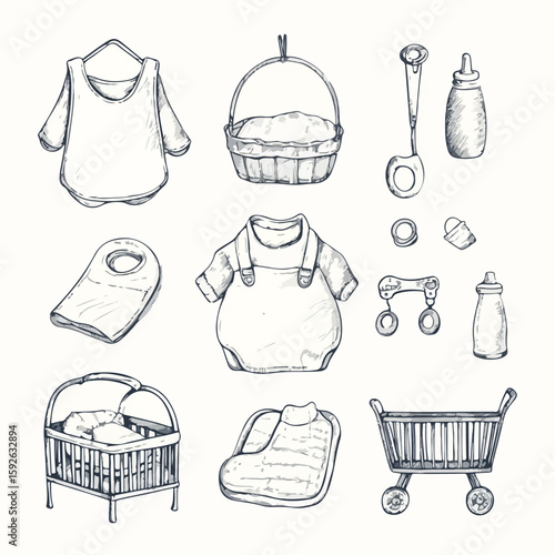 Baby Items Sketch Set