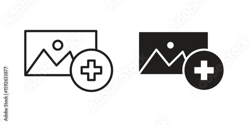 Add photos icons design vector graphic recourse