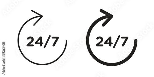 24 7 icons design vector graphic recourse