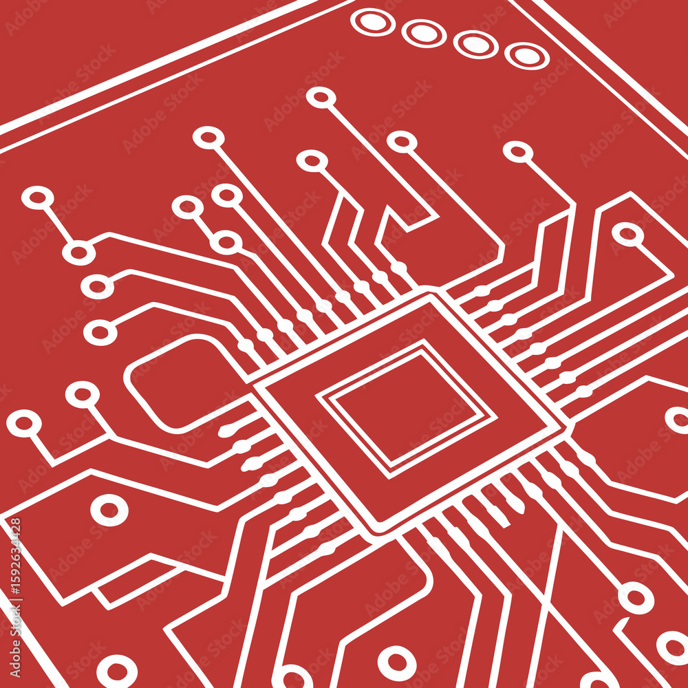 Fototapeta premium PCB Board Lines Background Vector Circuit Pattern