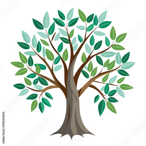 A charming stylized olive tree with silvery-green leaves and delicate olives, symbolizing peace, wisdom, and nature.