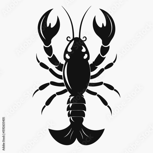 Red river lobster or crayfish vector illustration isolated on white