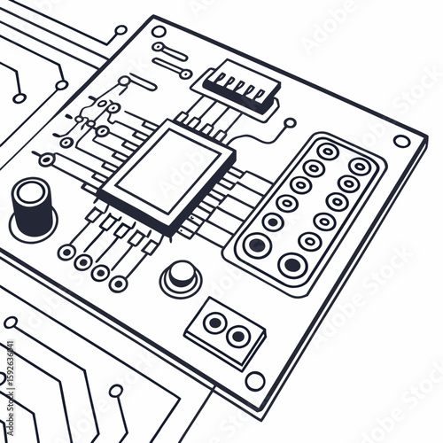 PCB Board Lines Background Vector Circuit Pattern