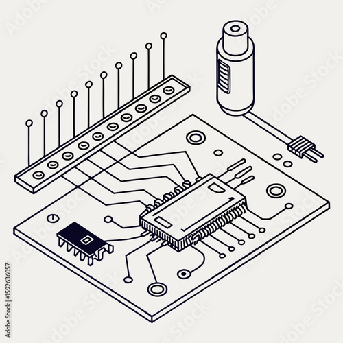 PCB Board Lines Background Vector Circuit Pattern