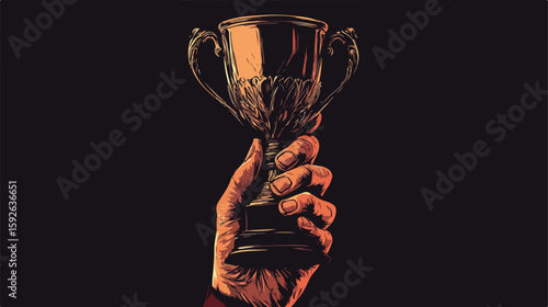 Victory Achievement Trophy Cup Illustration