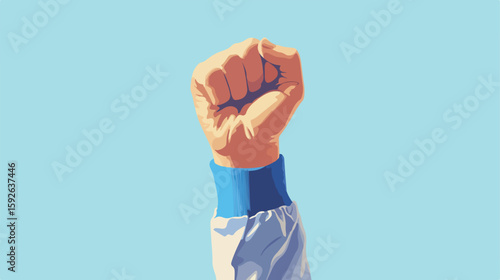 Blue Sleeve Hand Lifting Vector Illustration