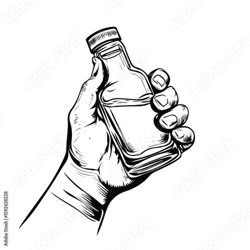 Hand Rubbing Alcohol Cartoon Vector Illustration