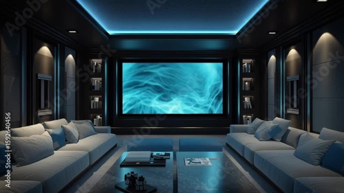 Luxury Home Cinema: Immerse yourself in the ultimate entertainment experience within a luxurious home cinema, complete with ambient lighting and plush seating.