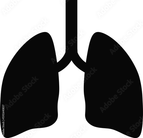Human Lungs and Bronchi Silhouette - AI Generative
