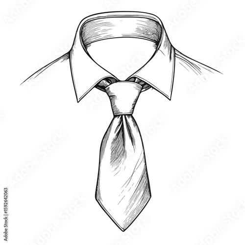 Classic Collar and Tie Sketch