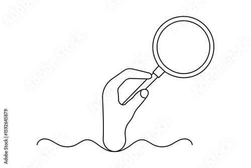 Search icon continuous one line drawing and minimalist style isolate outline illustration