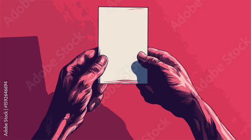 Voting Ballot Held by Hands Vector
