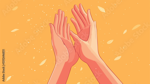 Human Hands Protecting Flat Vector Illustration