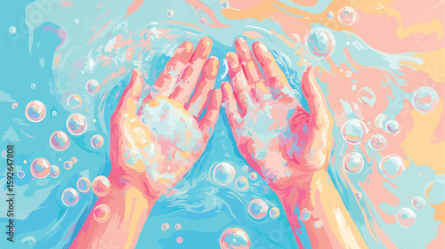 Hygienic Hands Washing Illustration