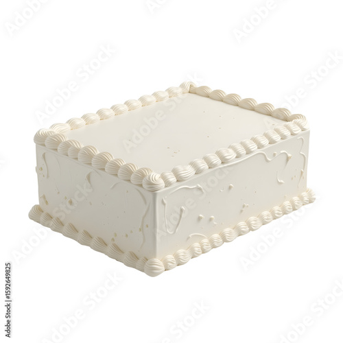 White Square Cake - Vanilla Sheet Cake | Simple White Cake | Clean Cake Design | Minimalist Dessert | Plain Cake | Basic Cake
