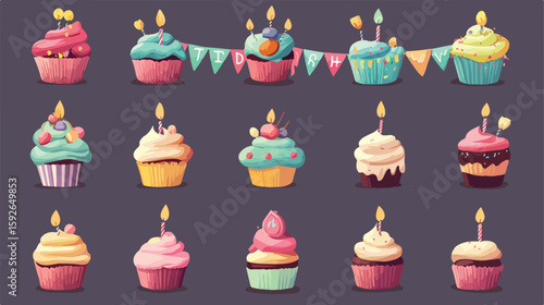 Celebratory Birthday Cupcake Cake with Gifts
