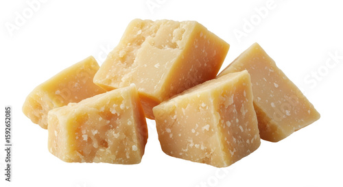 Quadro su tela Isolated Parmesan Cheese Pieces