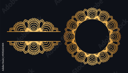 luxury golden mandala for indian wedding invitation card template design