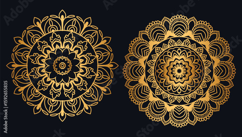 luxury golden mandala for indian wedding invitation card template design islamic arabic gold mandala ornament white background 
