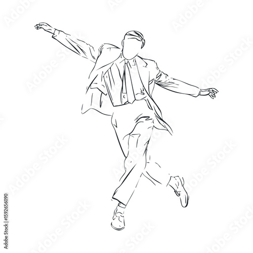 Dynamic dance pose capturing joyful movement and expression