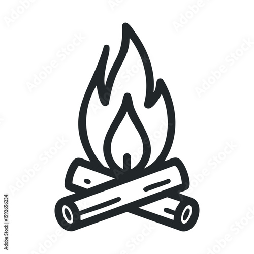 Campfire concept for outdoor gatherings and warmth during nights