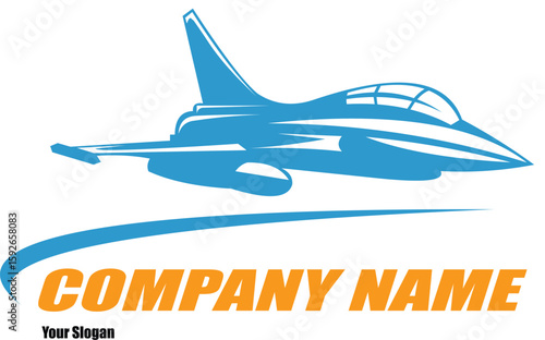 Blue fighter jet logo.eps