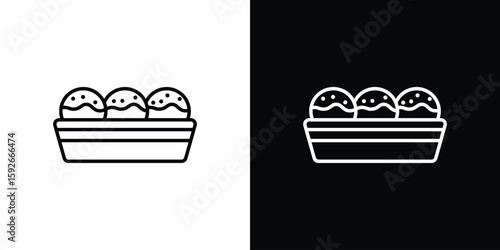 Foto Takoyaki icons. Minimal vector icons pack for web