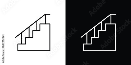 Konstfotografi Stairs icons. Minimal vector icons pack for web