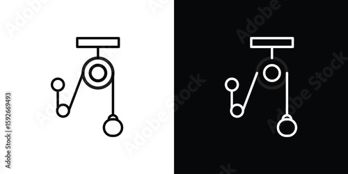 Fotografia Pulley icons. Minimal vector icons pack for web