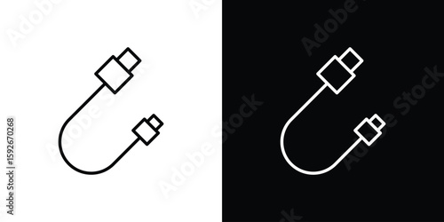 Phone cable icons. Minimal vector icons pack for web