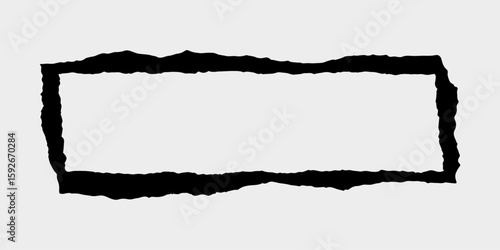 Torn Paper Frame: A simple torn paper frame on a plain background, a versatile graphic element with a textured, artistic touch, perfect for adding a unique edge to your design. 