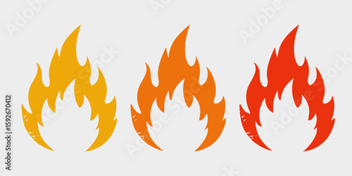 Burning Bright: Three stylized flames in fiery hues of yellow, orange, and red, symbolizing energy, passion, and transformation. 