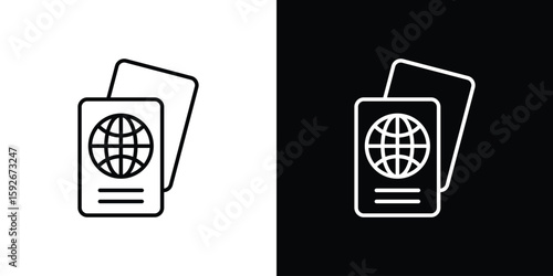 Fotografía Immigration icons. Minimal vector icons pack for web