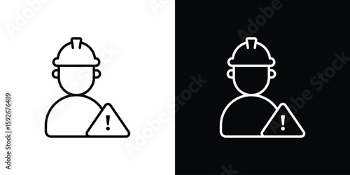 Foto Construction risk icons. Minimal vector icons pack for web