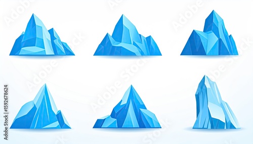Cartoon ice mountain icons