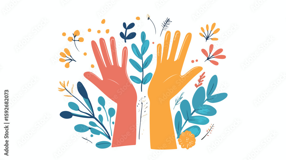 Fototapeta premium Left Handers Day flat vector illustration