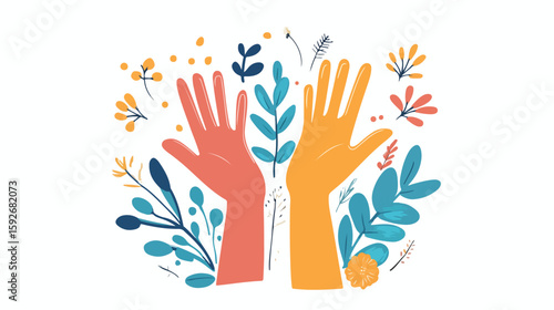 Left Handers Day flat vector illustration