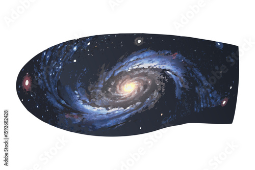 Panorama view universe space shot of milky way galaxy with stars on a night sky background.