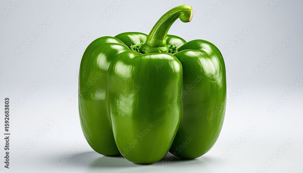 Vibrant green bell pepper close-up Vibrant green bell pepper close-up
