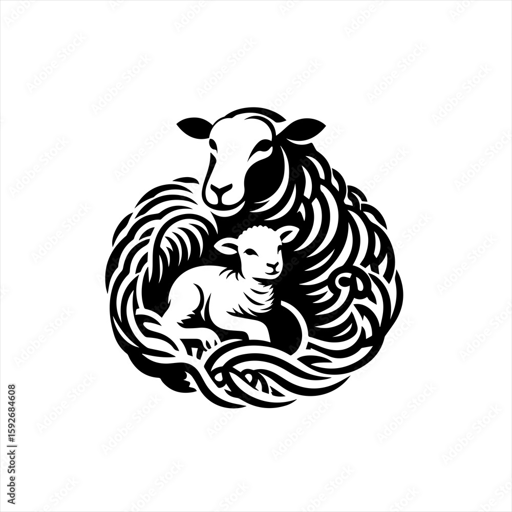 Obraz premium A sheep isolated on white background