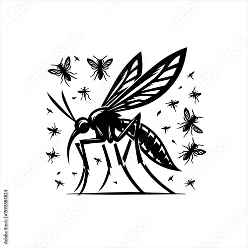 Mosquito illustration isolated on white background