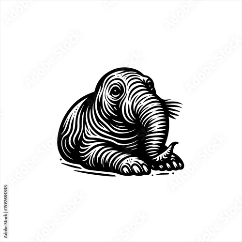 Elephant illustration isolated on white background